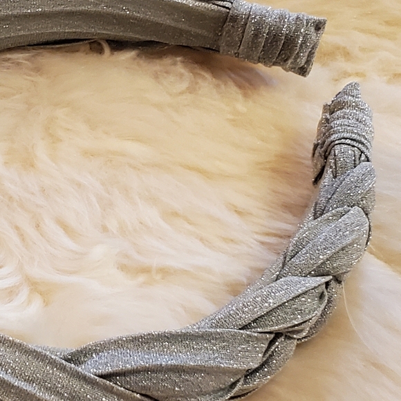 Anthropologie Shimmer Braided Headband- moss green - Picture 4 of 7